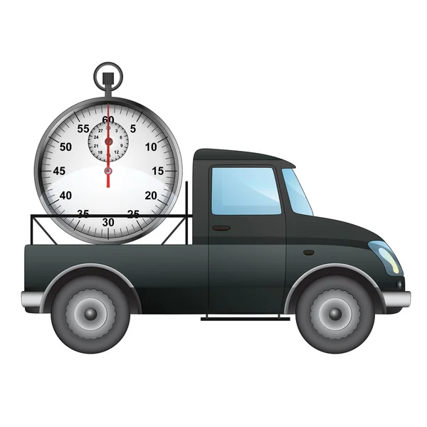 Isolato pick up auto in tempo consegna disegno vettoriale — Vettoriale Stock