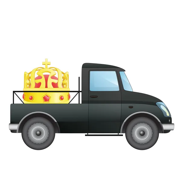 Isolated pick up car as royal transporter vector drawing — Stock Vector