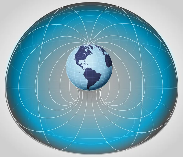 Célula de matriz azul con el globo americano en el vector medio — Archivo Imágenes Vectoriales