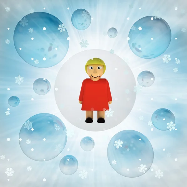 Figura de las mujeres en burbuja en invierno nevadas —  Fotos de Stock