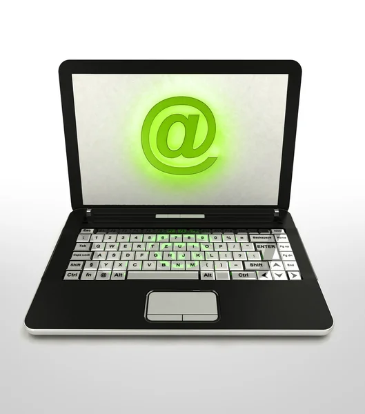 लैपटॉप ऑब्जेक्ट पर इंटरनेट सर्फिंग और खोज जानकारी — स्टॉक फ़ोटो, इमेज