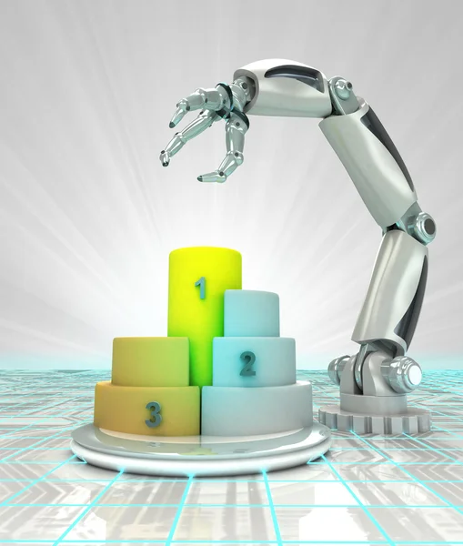 Mano robótica premiada es progreso tecnológico renderizar — Foto de Stock