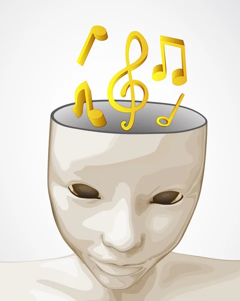 Öppna mänskliga sinnet till party musik ljud vektor — Stock vektor