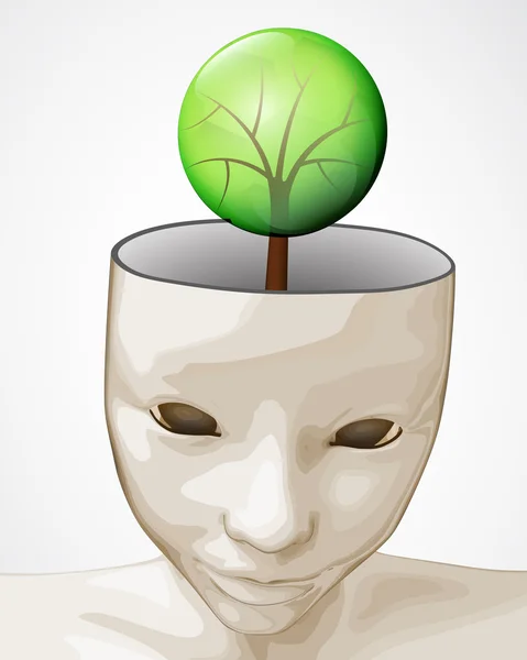 Ouvrir l'esprit humain aux idées écologiques et naturelles — Image vectorielle