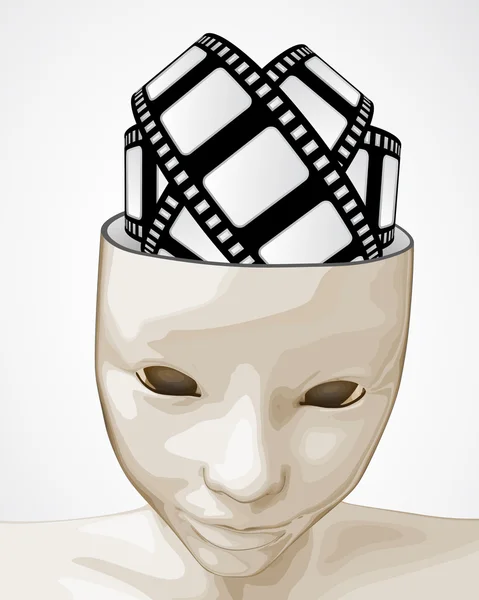 Ouvrir l'esprit humain aux idées de cinématographie et de plaisir — Image vectorielle