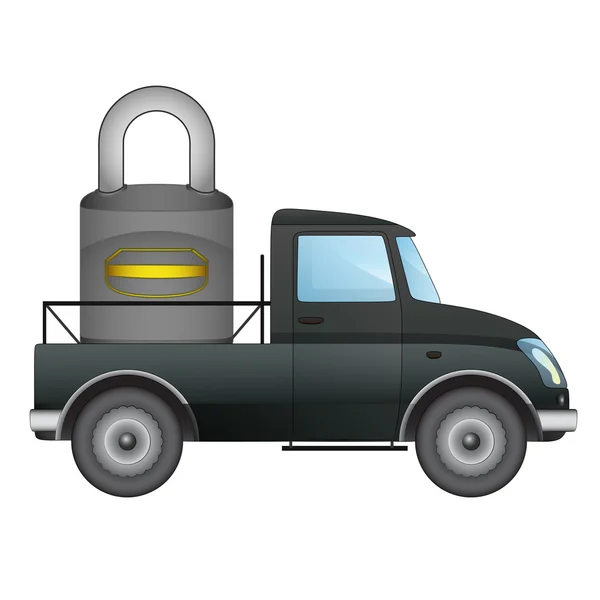 Isolated pick up car secure transport delivery vector drawing — Stock Vector