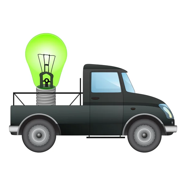 Ramasser isolé transporteur de voiture de votre entreprise écologique dessin vectoriel — Image vectorielle