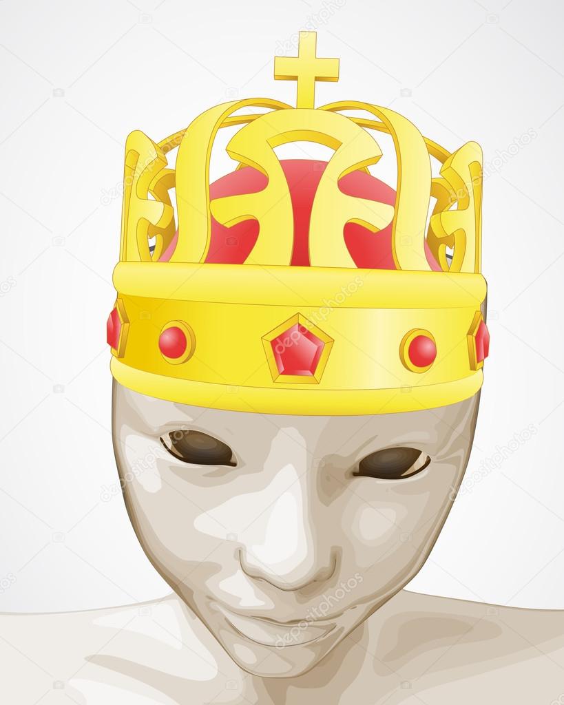 royal kings crown on human head vector drawing