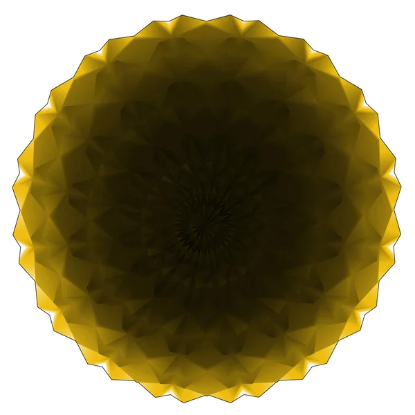孤立的三角化的黄色球体形状研究壁纸 — 图库照片