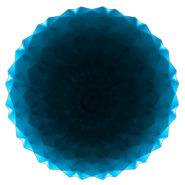 Aislado triangulado azul esfera forma estudio fondo de pantalla — Foto de Stock