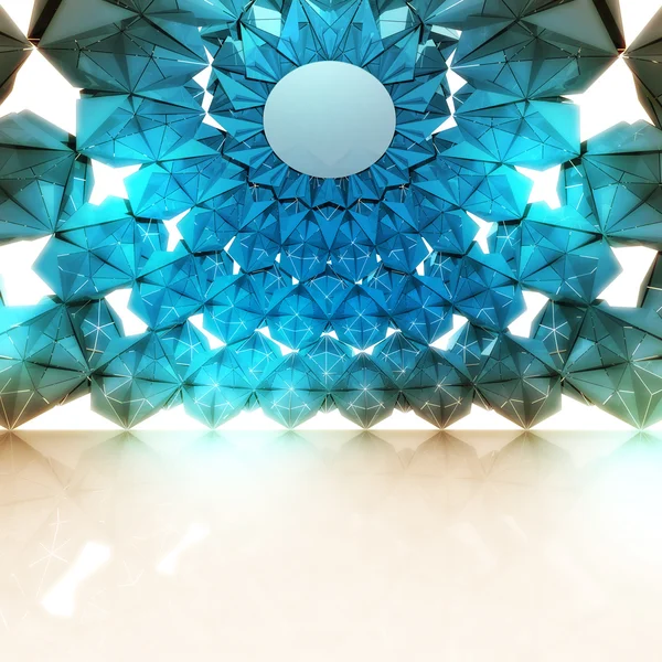 Triangulated mavi iç çerçeve yapısı duvar kağıdı çalışma — Stok fotoğraf