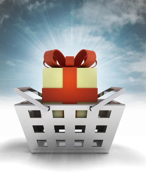 Din gåva överraskning nytta av handelsvaror med sky flare — Stockfoto