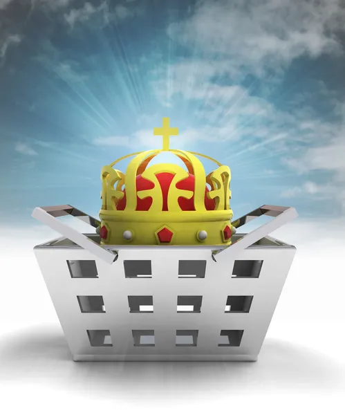 Skutečný král podnikání a obchodu zboží s odlesk oblohy — Stock fotografie