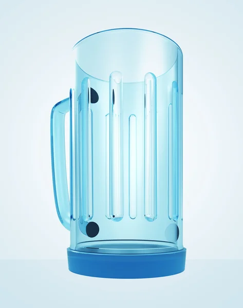 Un vaso vacío azul para el renderizado de bebidas — Foto de Stock