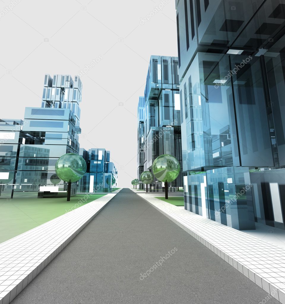 new modern visualization of city street of future