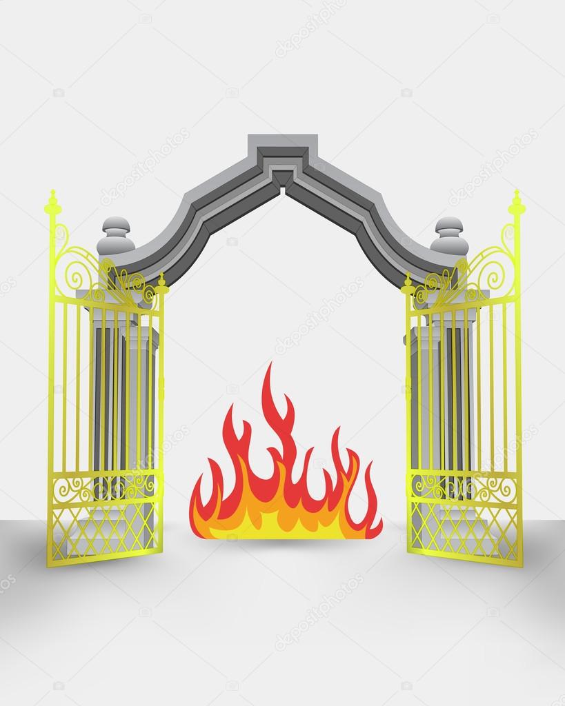 golden gate entrance with open fire vector