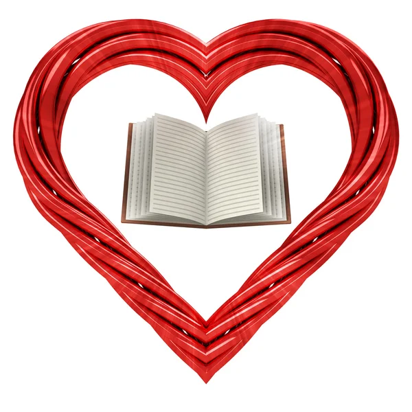 Röda röret formade hjärtat — Stockfoto