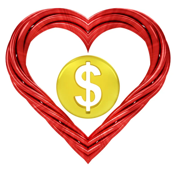 Red pipe shaped heart — Stock Photo, Image