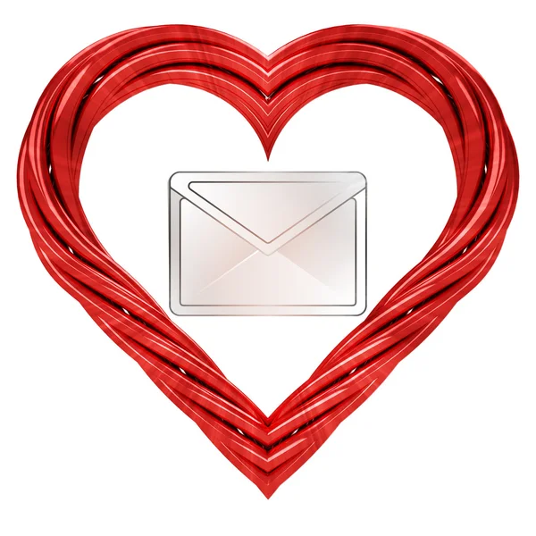 Czerwona rura w kształcie serca — Zdjęcie stockowe