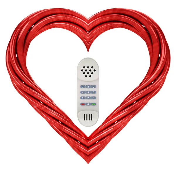 Coeur en forme de tuyau rouge — Photo