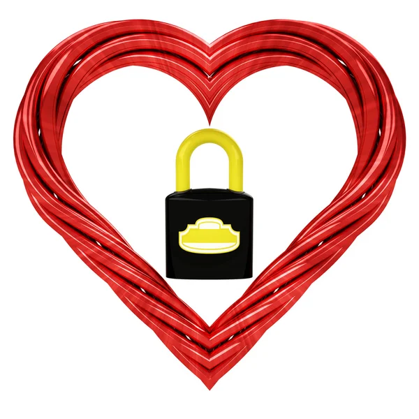 Red pipe shaped heart — Stock Photo, Image