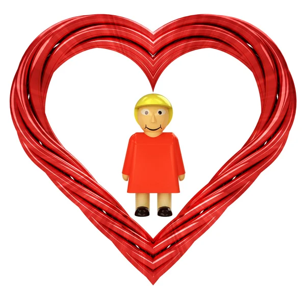 Red pipe shaped heart — Stock Photo, Image