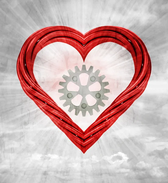 Rode pijp gevormd hart — Stockfoto