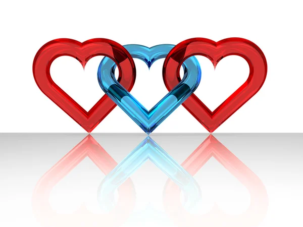 Glassy heart together — Stock Photo, Image