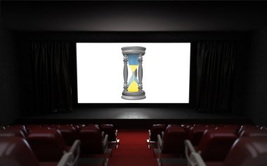 boş sinema konferans salonu ile ekranda zaman geri sayım
