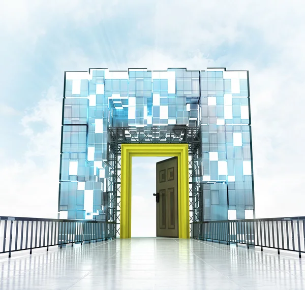 Doorway under gateway building — Stock Photo, Image