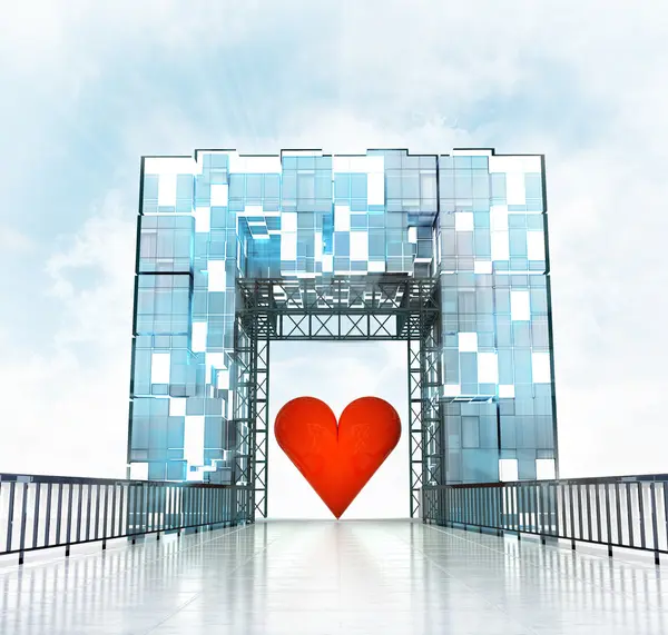 Love under gateway building — Stock Photo, Image