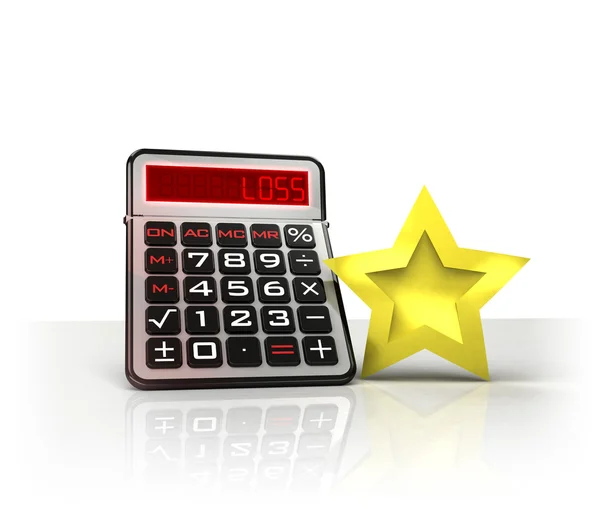 Rating star with negative business calculations — Stock Photo, Image