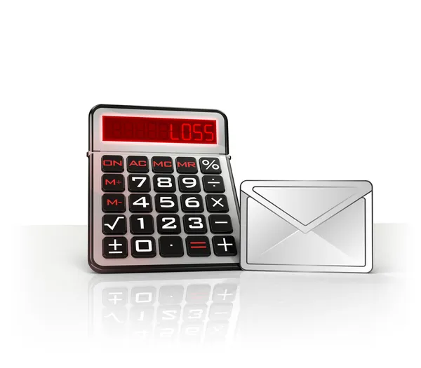 Email with negative business calculations — Stock Photo, Image