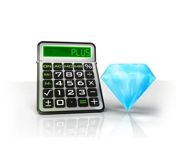 Expensive diamond with positive business calculations — Stock Photo, Image