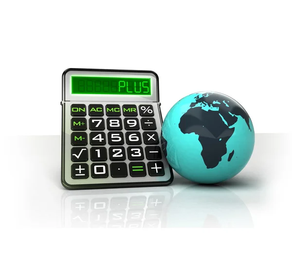 Африканский земной шар с положительными бизнес-расчетами — стоковое фото