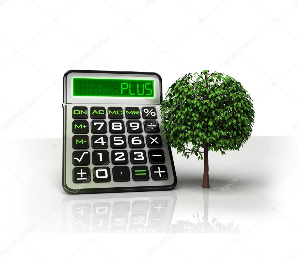 Leafy tree with positive business calculations