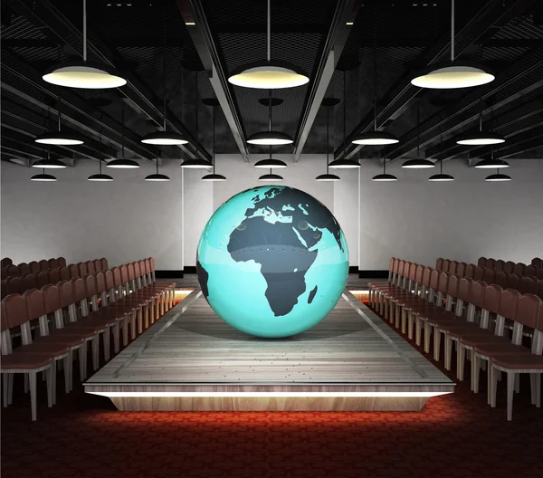 Afrika earth globe gelegen op mode podium — Stockfoto