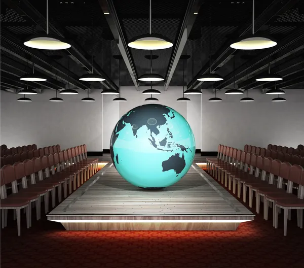 Asia earth globe situated on fashion podium — Stock Photo, Image