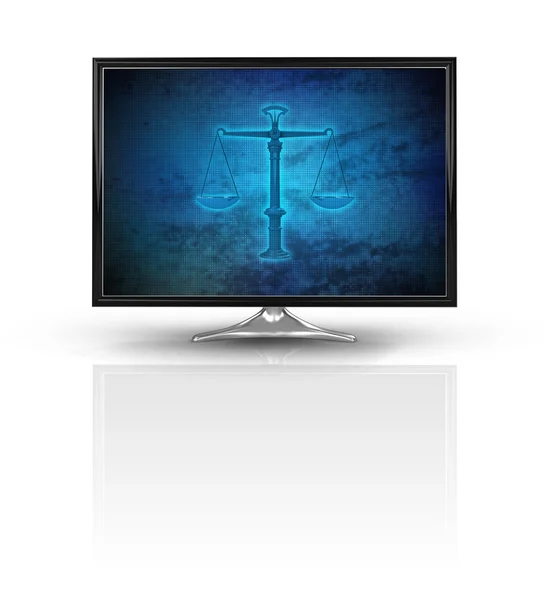 Magisches Gewicht auf blauem, modernem Bildschirm isoliert auf weißem — Stockfoto