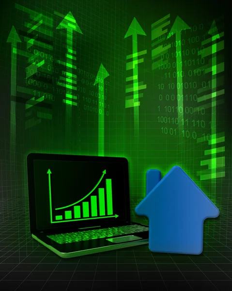 Immobilienaktien mit positiven Online-Geschäftsergebnissen — Stockfoto