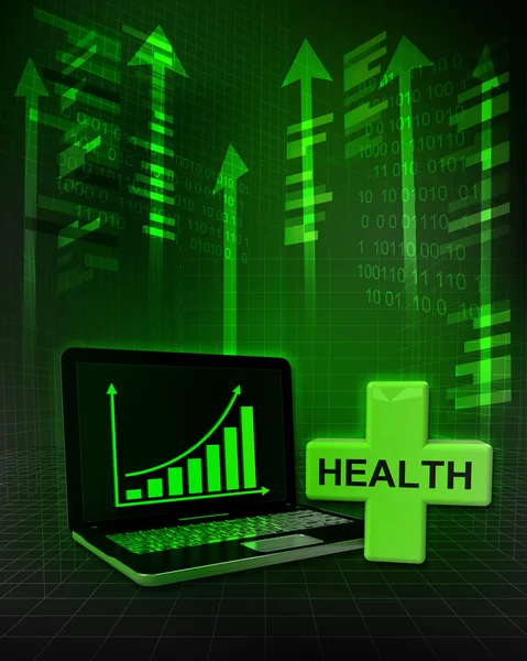 Gezondheid cross met positieve online resultaten — Stockfoto