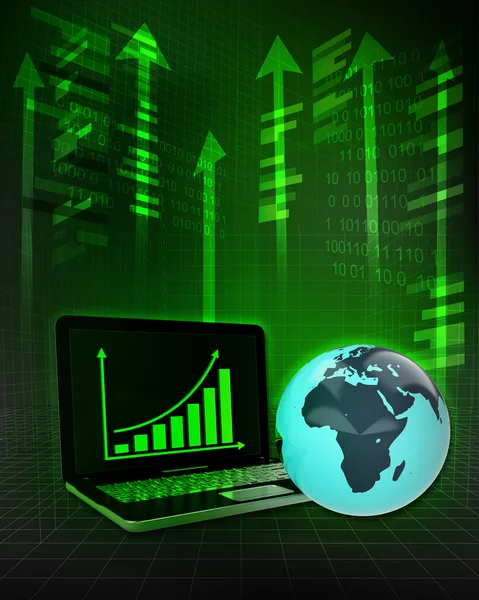 Afrika aarde wereldbol met positieve online resultaten — Stockfoto