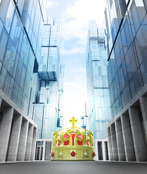 Royal crown in business city — Stock Photo, Image