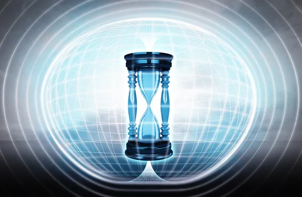 Hourglass stuck in energy capsule — Stock Photo, Image