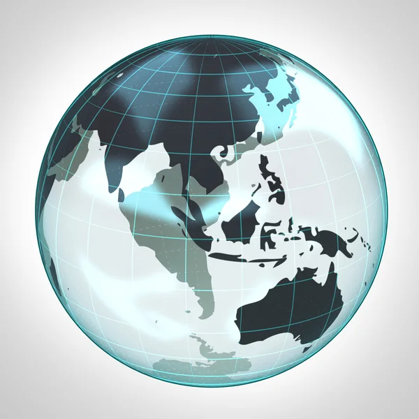 Земной шар земной пузырь сосредоточен на Азии и Австралии — стоковое фото