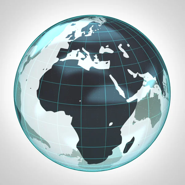 World globe earth bubble focused to Africa and Europe — Stock Photo, Image