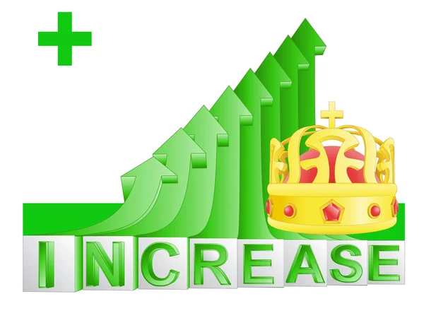 Royal business on green rising arrow graph vector — Stock Vector