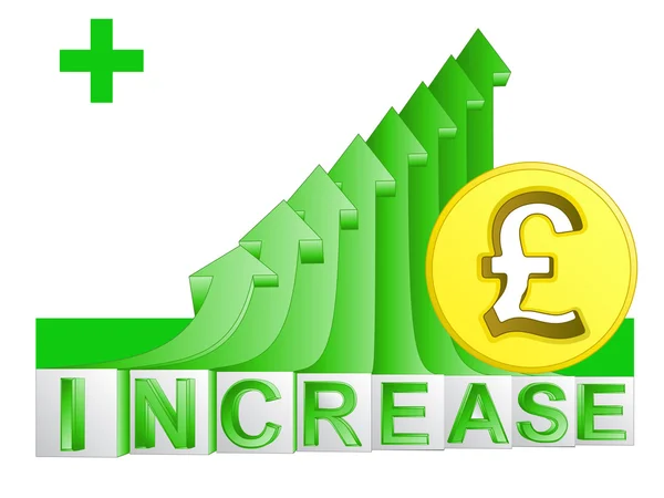 Goldmünze auf grünem aufsteigenden Pfeil-Diagramm-Vektor — Stockvektor