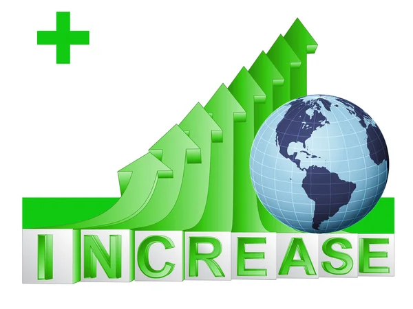 Paesi americani business on green rising arrow graph vector — Vettoriale Stock