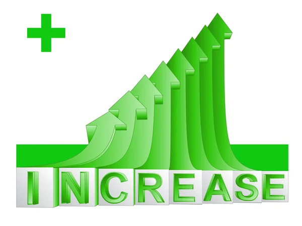 Gráfico de flecha ascendente verde con vector de texto — Archivo Imágenes Vectoriales